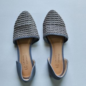 LC Lauren Conrad Woven Ballet Blue Gray Flats